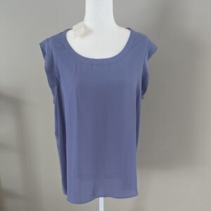 Pleione Dusty Blue Sleeveless Blouse